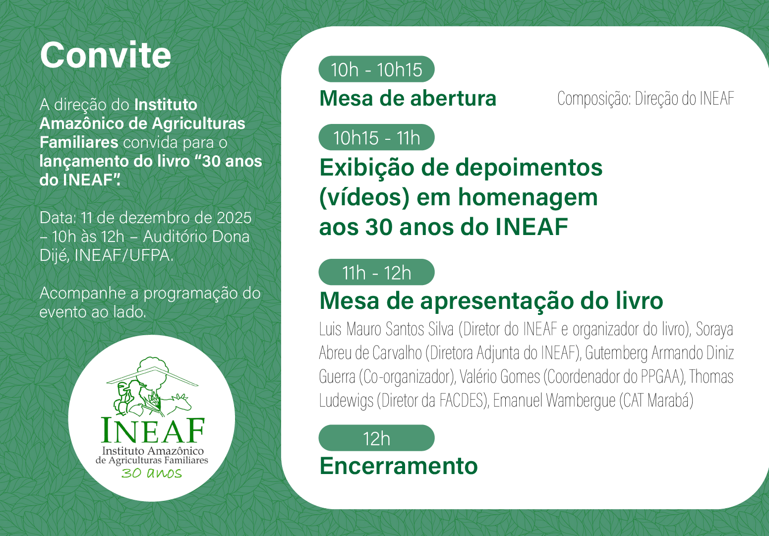 Lançamento do livro em homenagem aos 30 anos do Ineaf